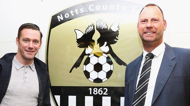 Notts boss Kevin Nolan (left) and chairman Alan Hardy