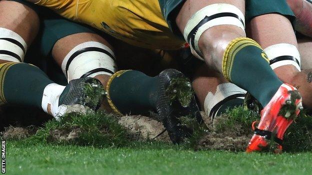 Australia scrum in Melbourne Test