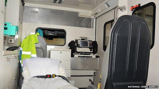 Inside the ambulance