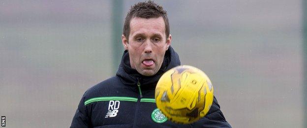 Celtic manager Ronny Deila in training