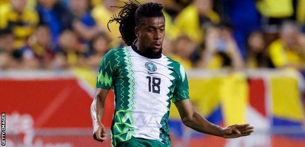 Alex Iwobi in action for Nigeria