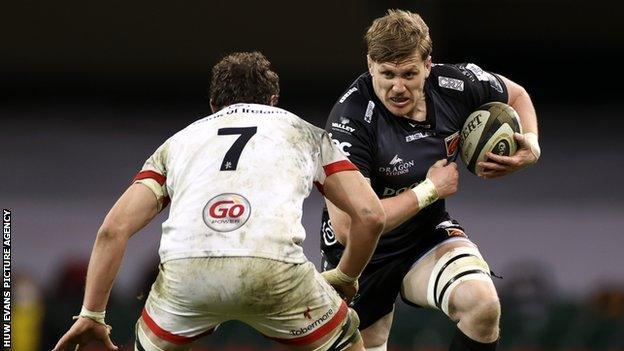 Matthew Screech played for Dragons against Cardiff Blues in the Rainbow Cup on 9 May.