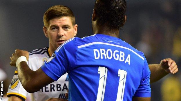 Steven Gerrard and Didier Drogba