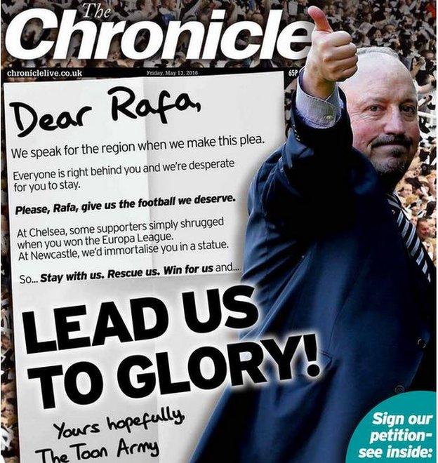 Friday's local Newcastle paper The Chronicle