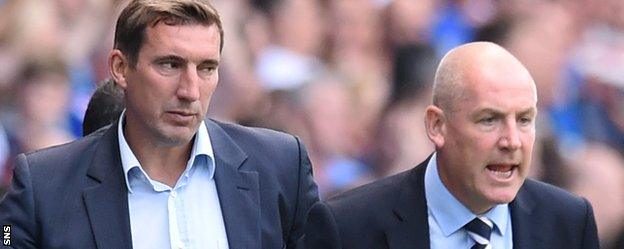 Hibernian manager Alan Stubbs and Rangers' Mark Warburton