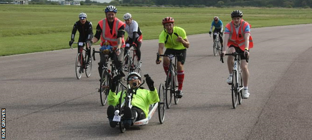Rob Groves in training with his local cycling club, Crawley Wheelers