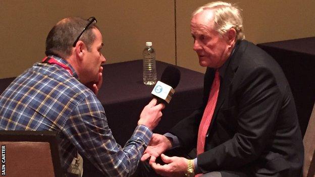 BBC golf correspondent Iain Carter with Jack Nicklaus