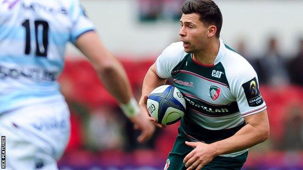 Leicester Tigers' Ben Youngs in action against Racing 92