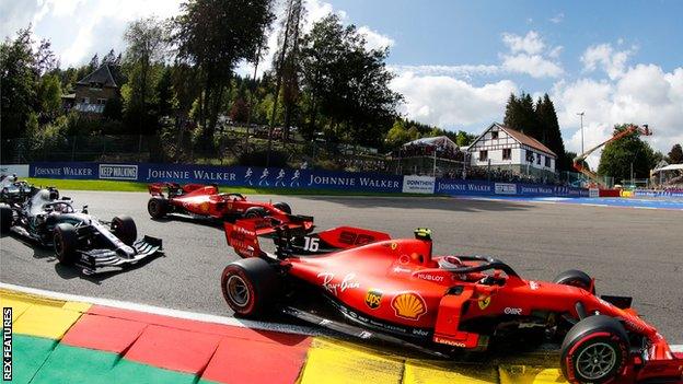 Leclerc, Vettel and Hamilton