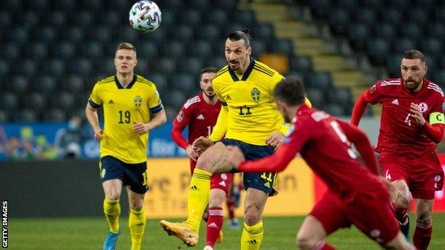 Zlatan Ibrahimovic in action against Georgia