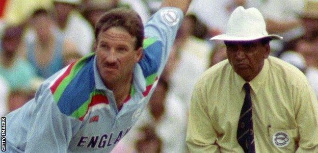 Ian Botham in action during the World Cup in 1992