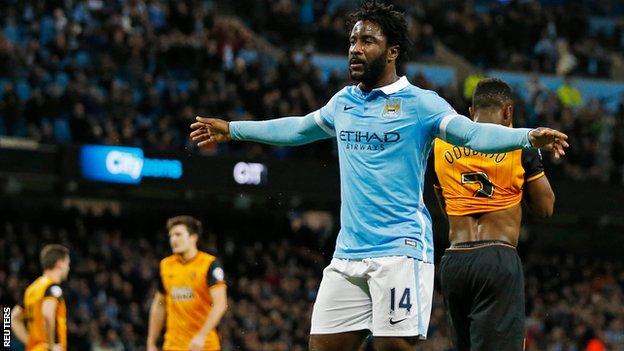 Manchester City striker Wilfried Bony