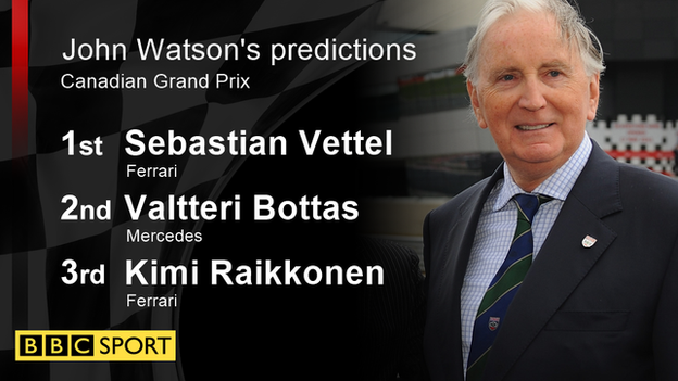 John Watson's race predictions: 1st Vettel; 2nd Bottas; 3rd Raikkonen