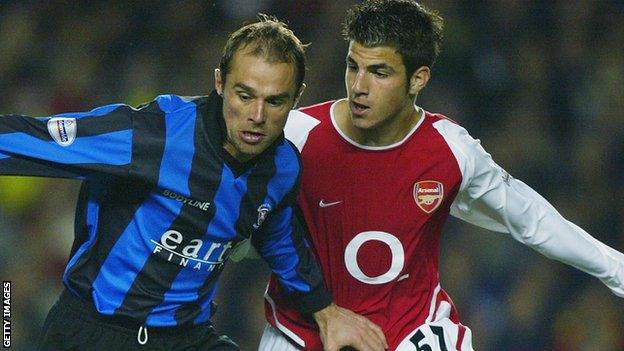 Cesc Fabregas with Paul Warne