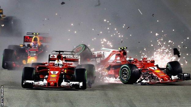 Vettel Singapore crash