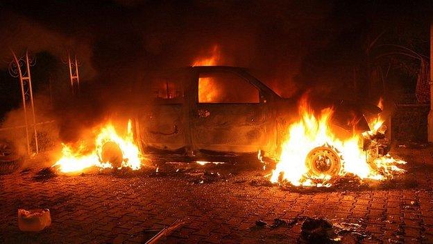 Attack on US consulate in Benghazi. 11 Sept 2012