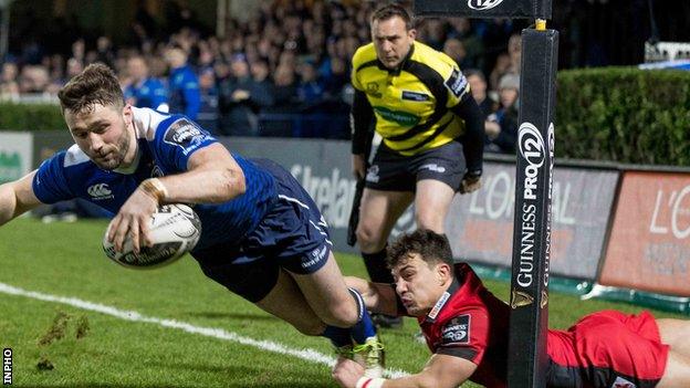 Leinster winger Barry Daly scored the only try of the first half at the RDS