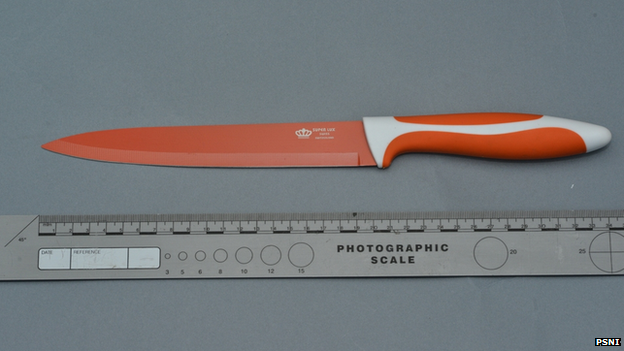 Police have released a photograph of a knife, similar to one that they believe was used to attack Ms Dornan