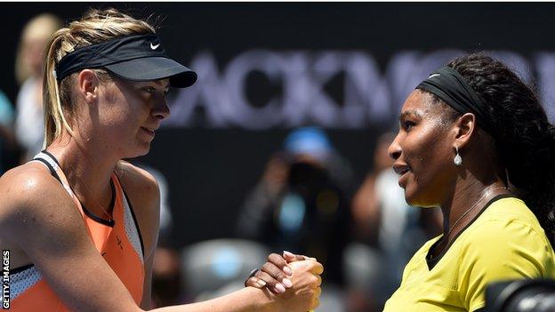 Maria Sharapova and Serena Williams