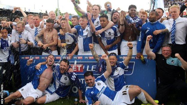 Bristol Rovers celebrate promotion