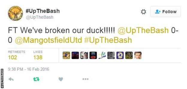 Bashley tweet their first point of the season