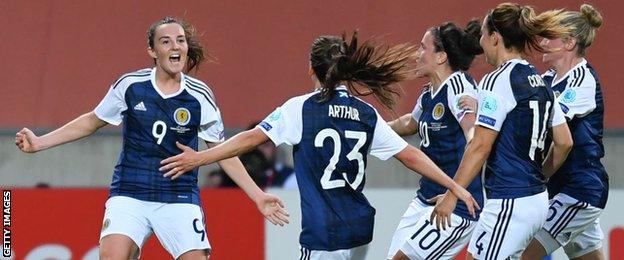 Scotland women celebrate