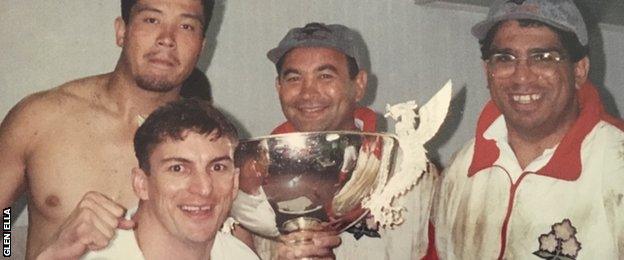 Glen Ella and Eddie Jones during the latter's first stint with Japan