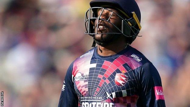 Kent's Daniel Bell-Drummond departed just 18 short of becoming the first man to hit a T20 ton at Finals Day