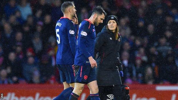 Hearts defender Michael Smith injured