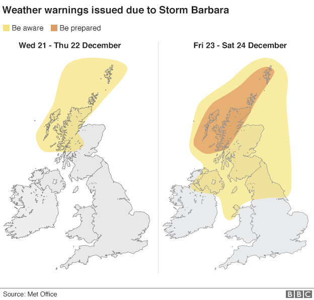 Weather warning map