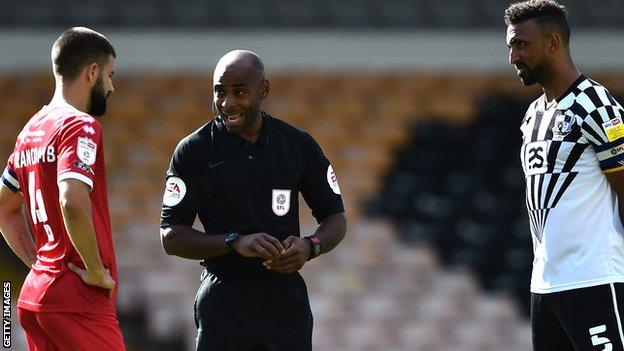 Sam Allison was referee for Port Vale's win over Crawley last Saturday