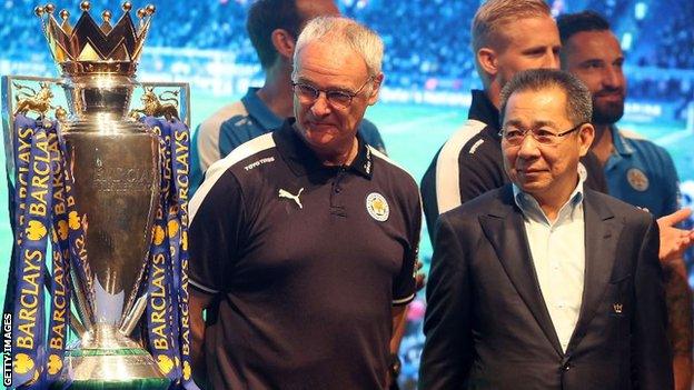 Leicester's Premier League winning manager Claudio Ranieri with Vichai Srivaddhanaprabha