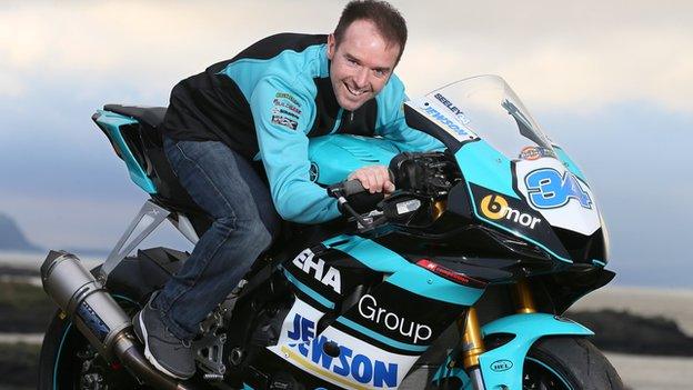 Alastair Seeley gets a feel of Yamaha R6 in the colours of EHA Racing