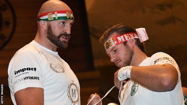 Tyson Fury and his trainer Ben Davison