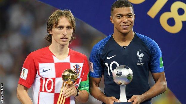 Luka Modric and Kylian Mbappe