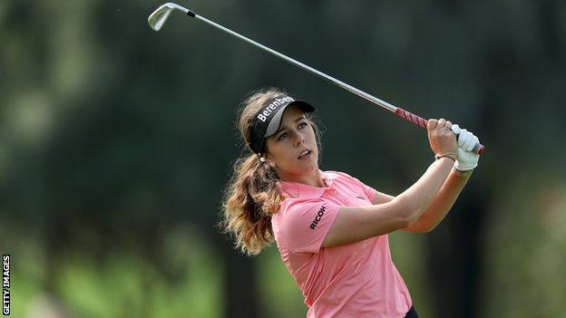 Georgia Hall bogeyed the first before recovering with three birdies in four holes