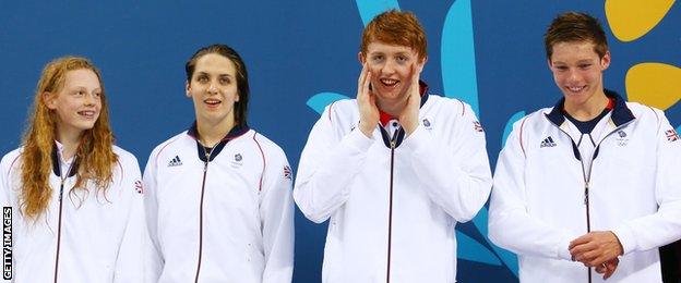 From left to right: Georgia Coates, Darcy Deakin, Martyn Walton and Duncan Scott