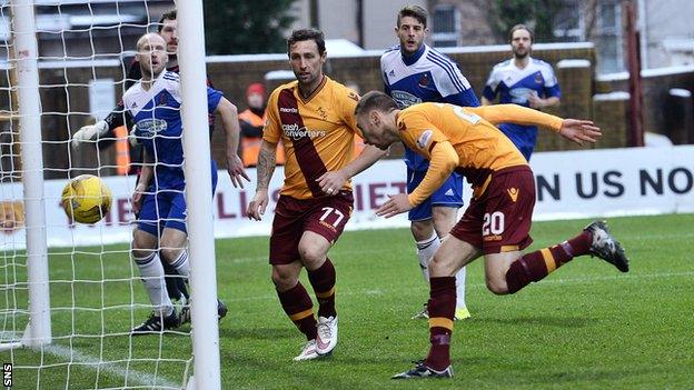 Louis Moult headed home the opener for Motherwell