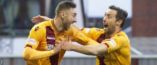 Louis Moult and strike partner Scott McDonald