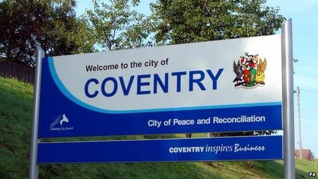 Welcome to Coventry sign