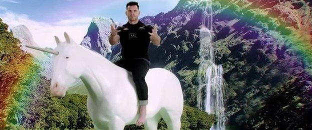 Ryan Crotty on a unicorn