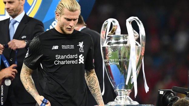 Liverpool goalkeeper Loris Karius after the Champions League final defeat by Real Madrid