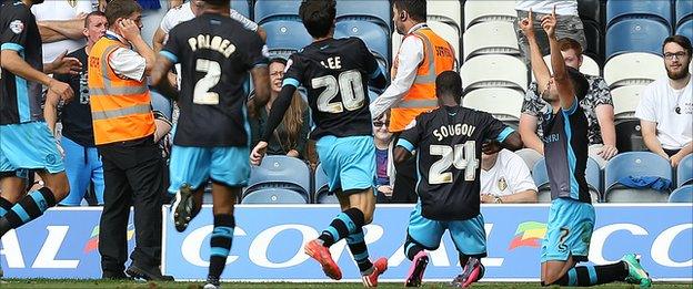 Marco Matias celebrates his goal