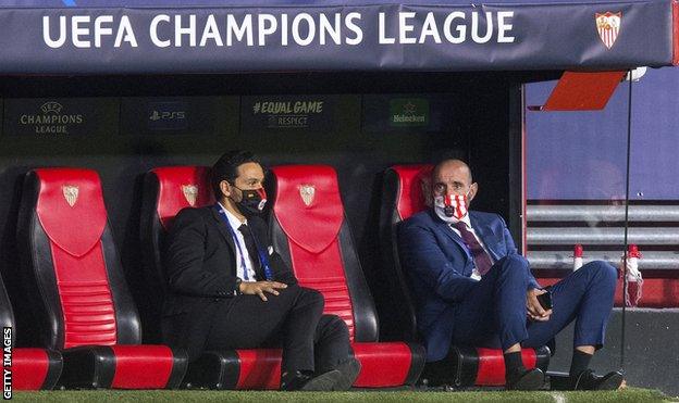 Monchi on the Sevilla bench