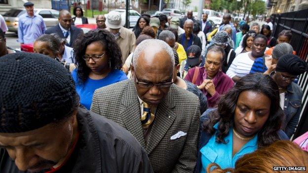 Vigil in New York City for Charleston shooting victims. 18 June 2015