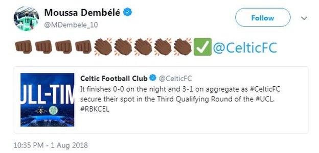 Moussa Dembele tweet