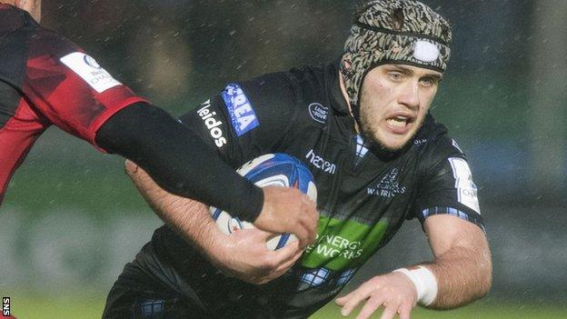 Grant Stewart carries the ball for Glasgow