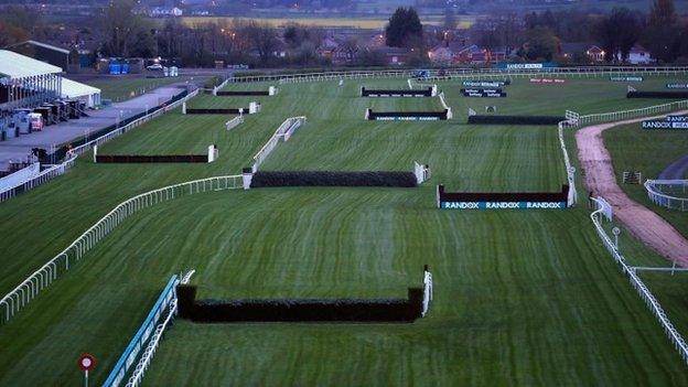 A view of the course ahead of the Grand National meeting at Aintree