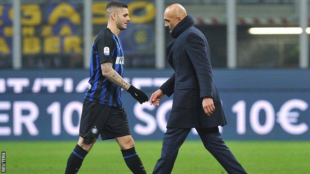 Mauro Icardi and Luciano Spalletti