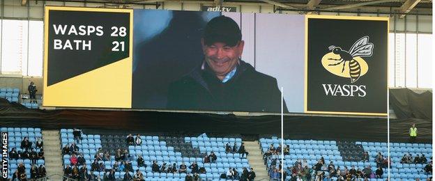 Eddie Jones watches on